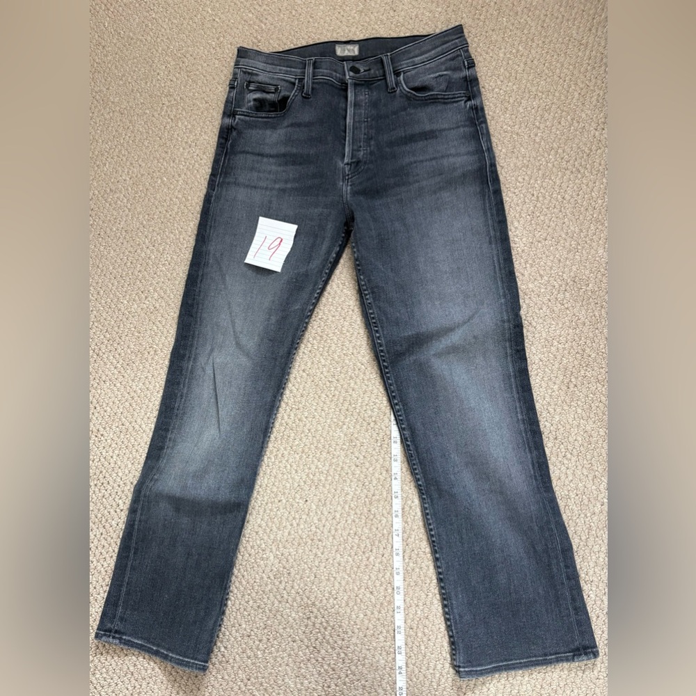 MOTHER Women’s The Tomcat Ankle Dark Gray Mid Rise Straight Jeans